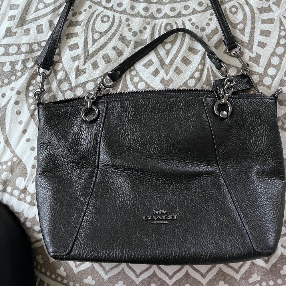 COACH Kelsey Black Pebble Leather Crossbody and Shoulder Bag